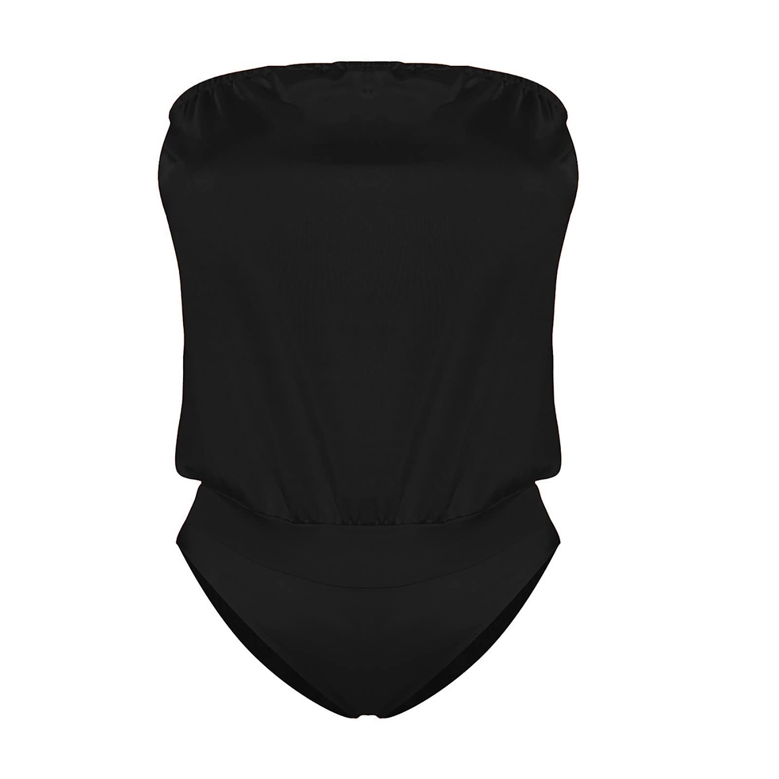 Maillot de Bain Femme 1 Pièce Gainant — Style Bandeau Épaule Dénudée