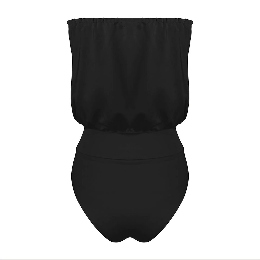 Maillot de Bain Femme 1 Pièce Gainant — Style Bandeau Épaule Dénudée