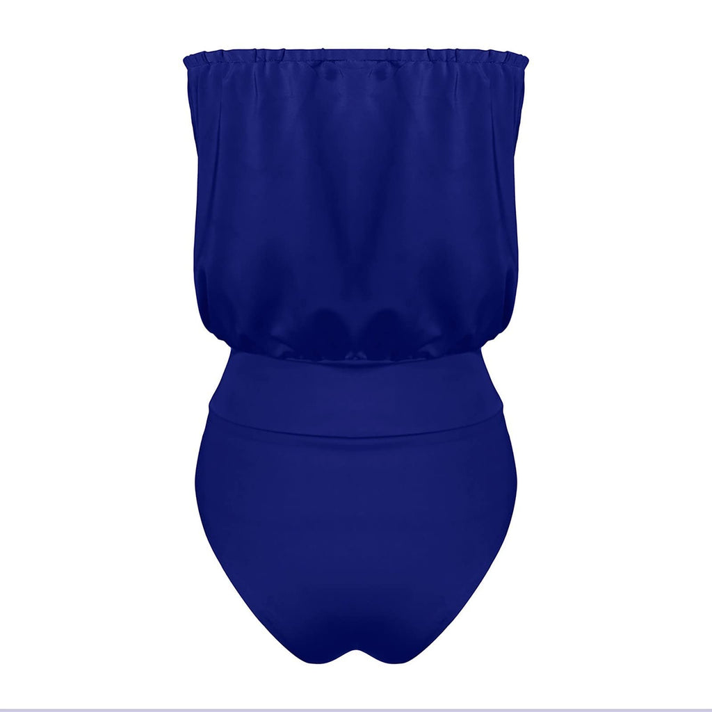 Maillot de Bain Femme 1 Pièce Gainant — Style Bandeau Épaule Dénudée