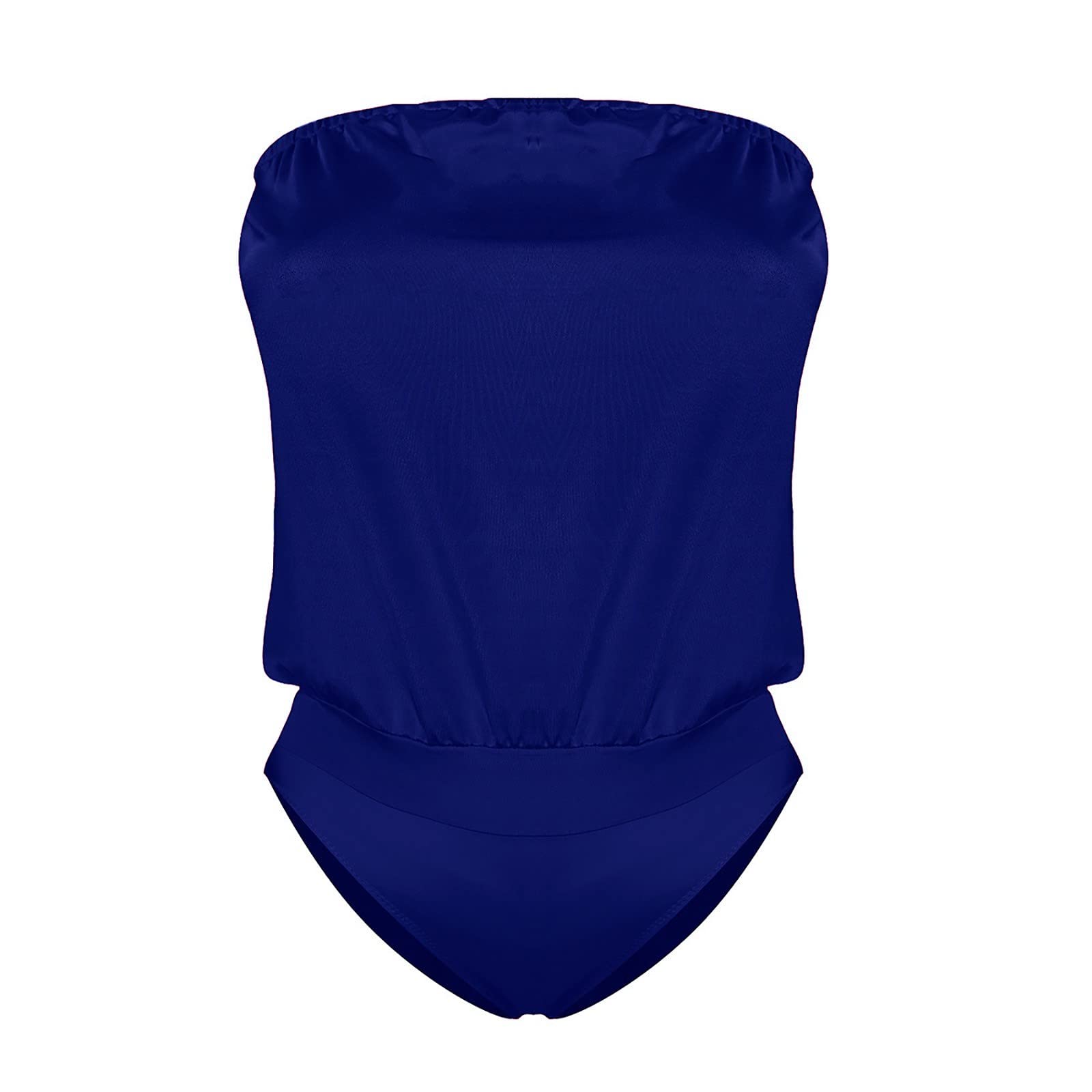 Maillot de Bain Femme 1 Pièce Gainant — Style Bandeau Épaule Dénudée