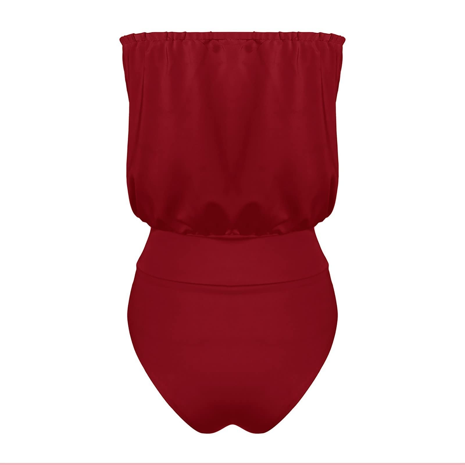 Maillot de Bain Femme 1 Pièce Gainant — Style Bandeau Épaule Dénudée