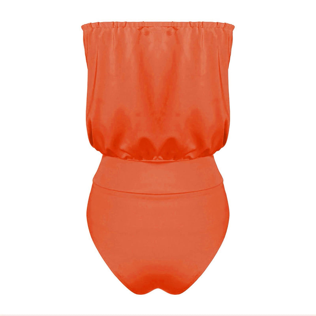Maillot de Bain Femme 1 Pièce Gainant — Style Bandeau Épaule Dénudée