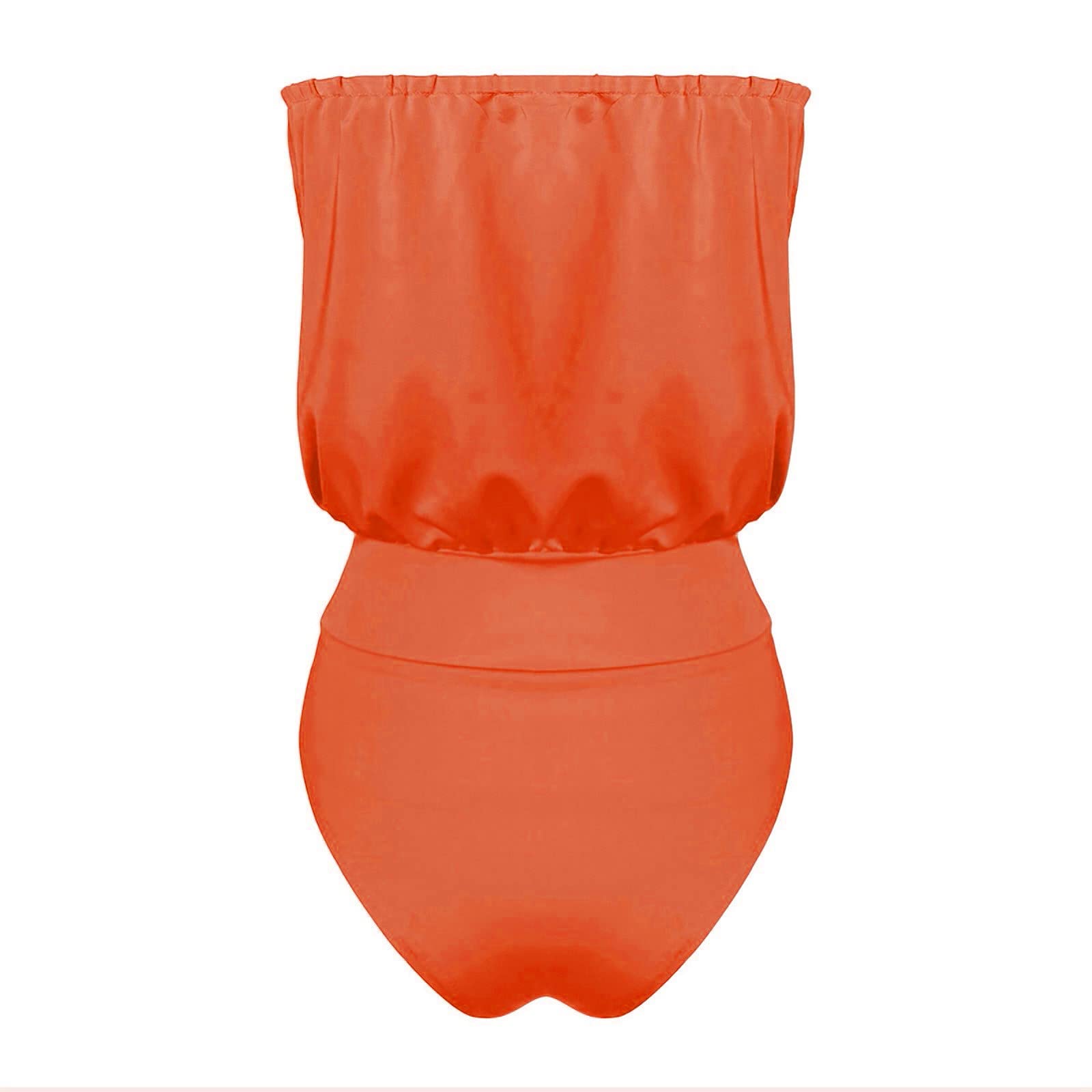 Maillot de Bain Femme 1 Pièce Gainant — Style Bandeau Épaule Dénudée