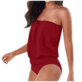 Maillot de Bain Femme 1 Pièce Gainant — Style Bandeau Épaule Dénudée