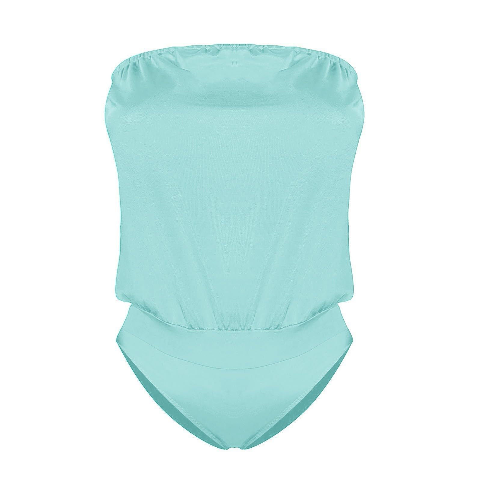 Maillot de Bain Femme 1 Pièce Gainant — Style Bandeau Épaule Dénudée
