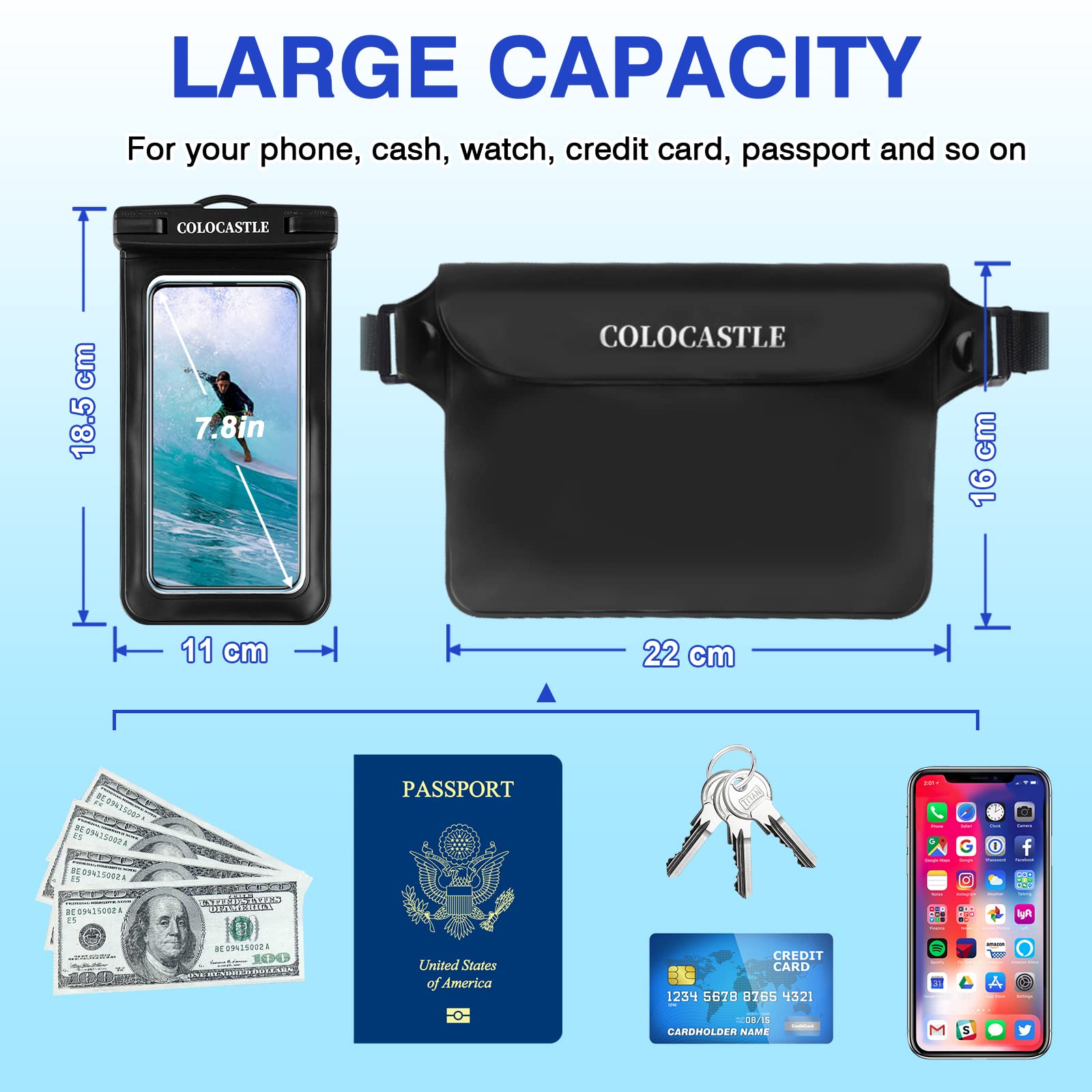 Pochette Étanche Smartphone IPX8 — Sac Imperméable avec Sangle Réglable