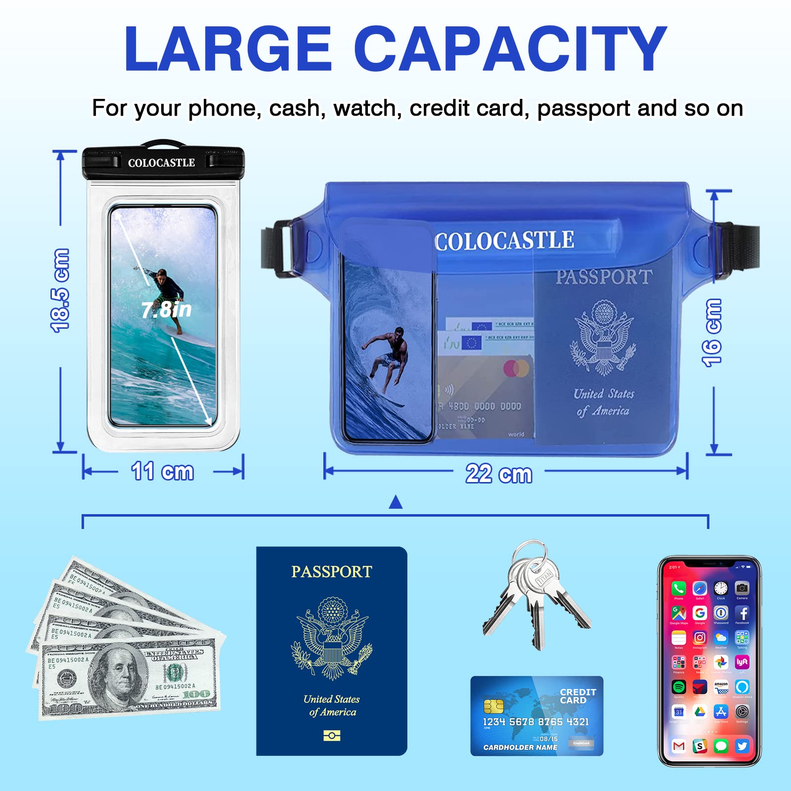 Pochette Étanche Smartphone IPX8 — Sac Imperméable avec Sangle Réglable