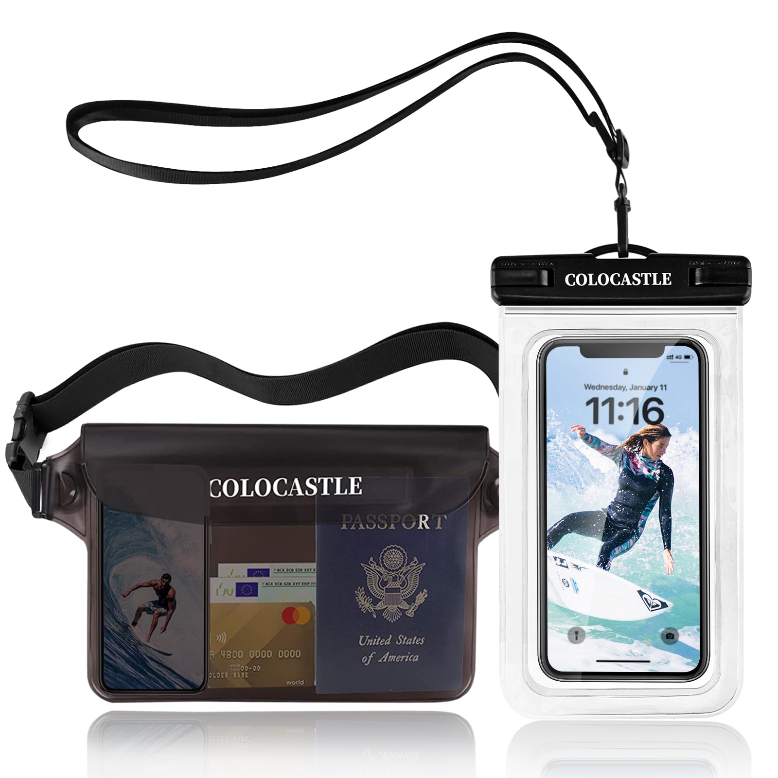Pochette Étanche Smartphone IPX8 — Sac Imperméable avec Sangle Réglable